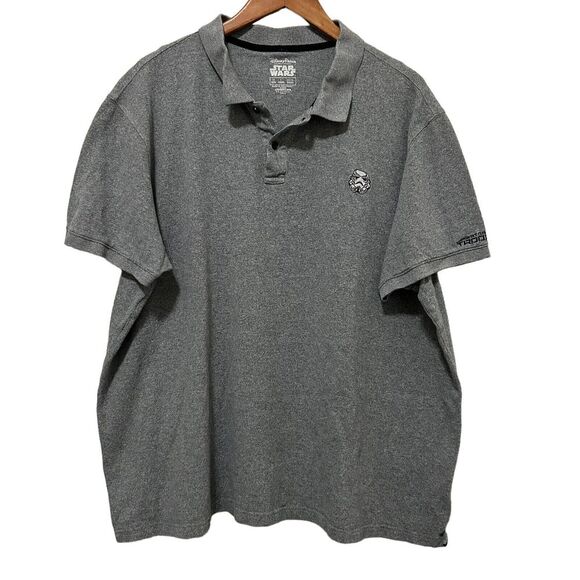 Star Wars Mens Shirt XXL Polo Grey Disney Parks 2XL Authentic Short Sleeve - Picture 1 of 14